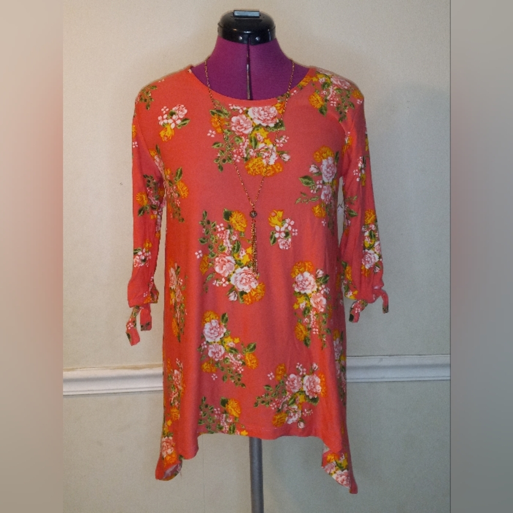 NWT Floral Knot Blouse + Necklace | Bobbie Brooks | S–L Available